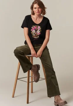 Deeluxe T-shirt FLOWERSKULL Black Best