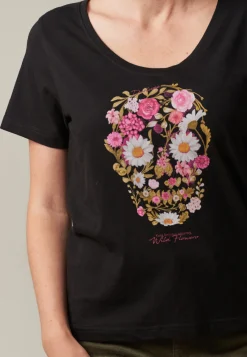 Deeluxe T-shirt FLOWERSKULL Black Best