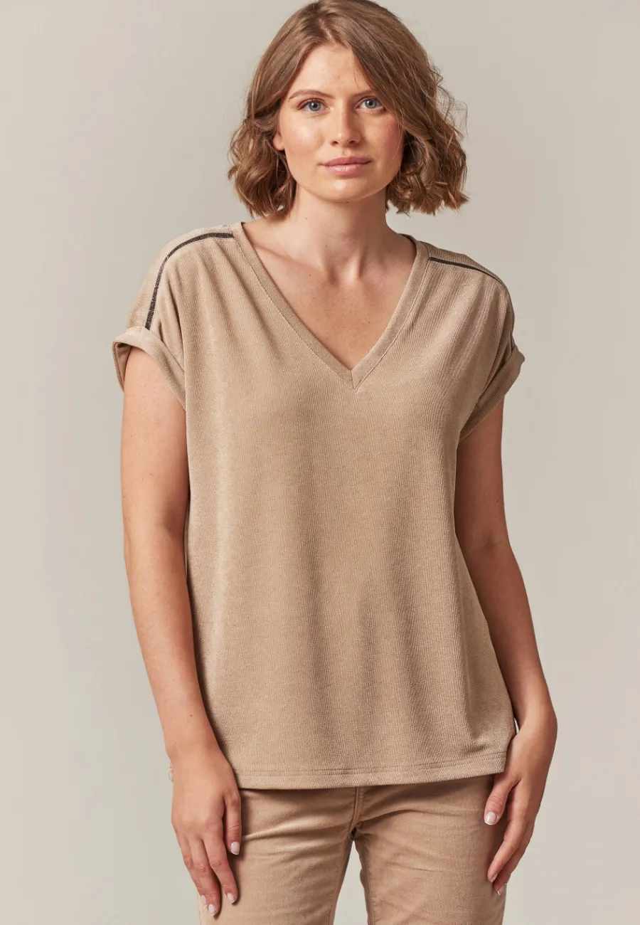 Deeluxe T-shirt KRIVA Beige Flash Sale