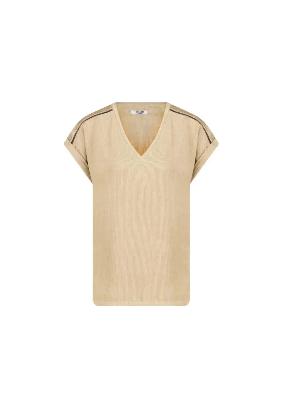 Deeluxe T-shirt KRIVA Beige Flash Sale