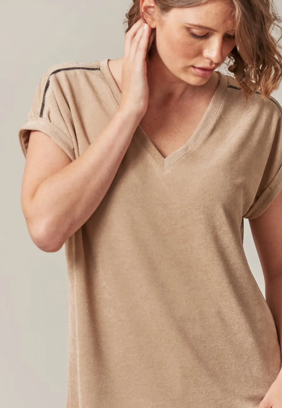 Deeluxe T-shirt KRIVA Beige Flash Sale