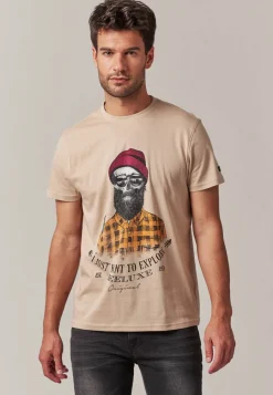 Deeluxe T-Shirt TELLSON Greige Cheap