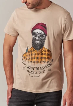 Deeluxe T-Shirt TELLSON Greige Cheap